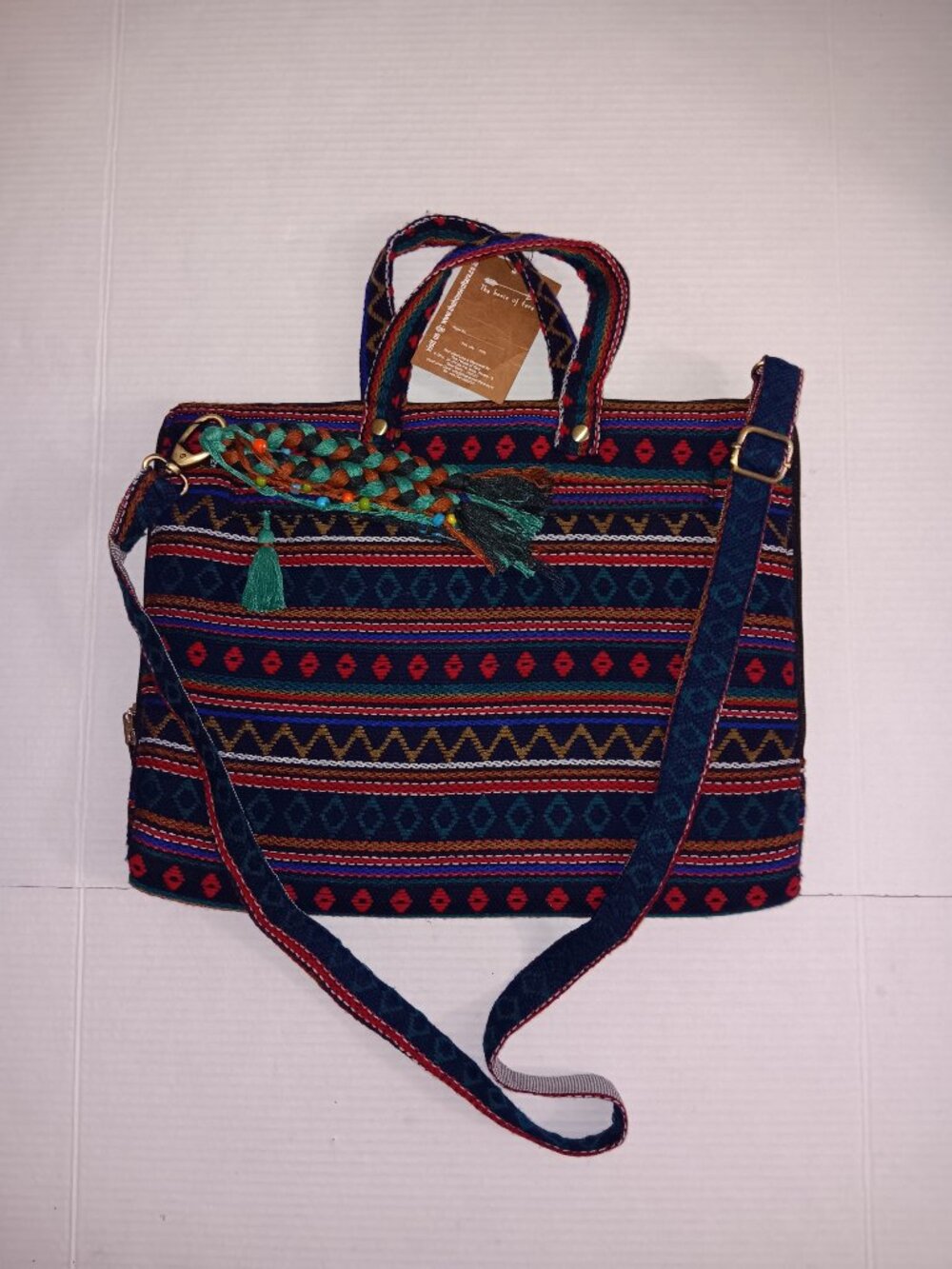 THE HOUSE OF TARA MULTI COLOR LAPTOP SLING BAG WITH REMOVABLE STRAP